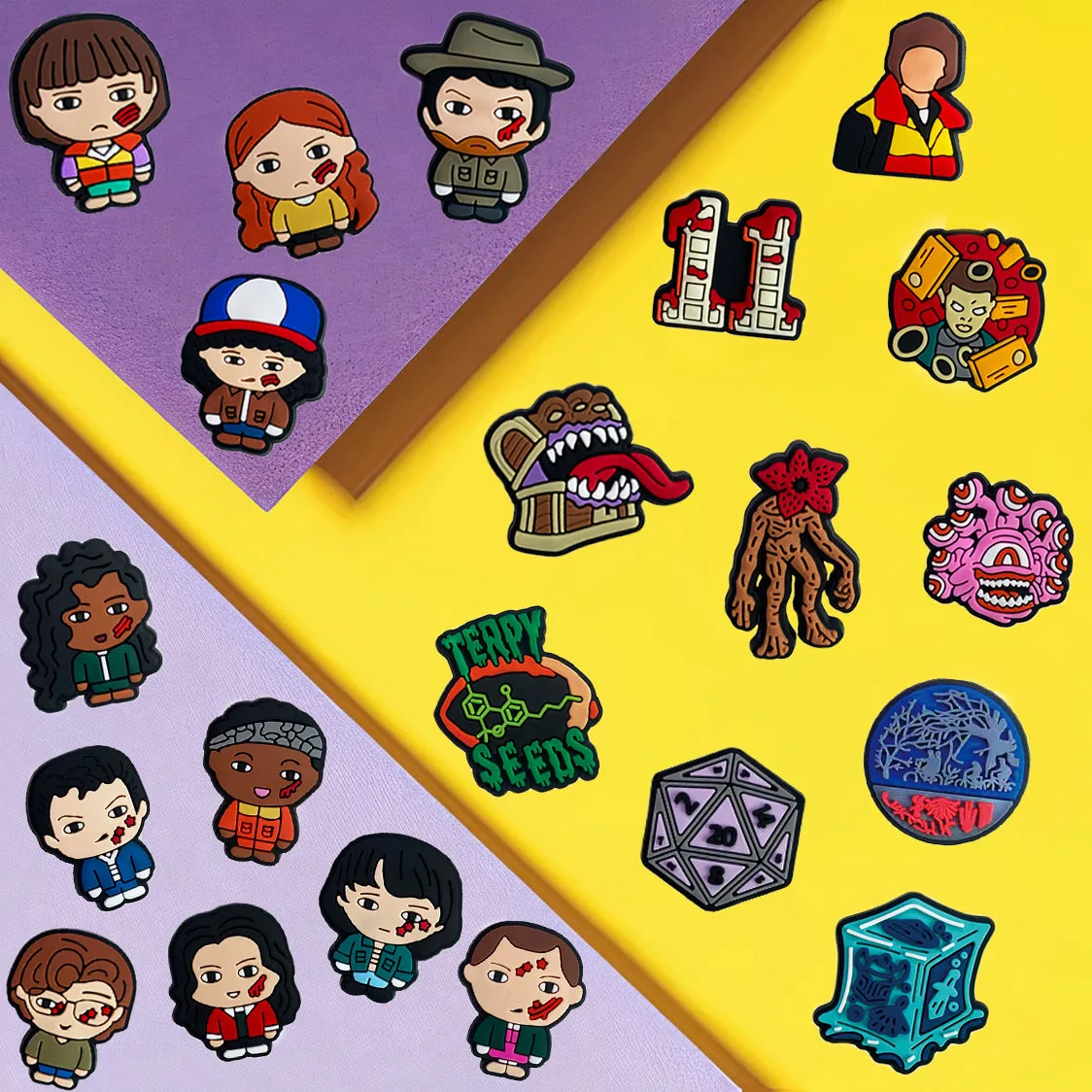 Cheap Custom New Design Soft PVC US mystery charms stranger things shoe charms