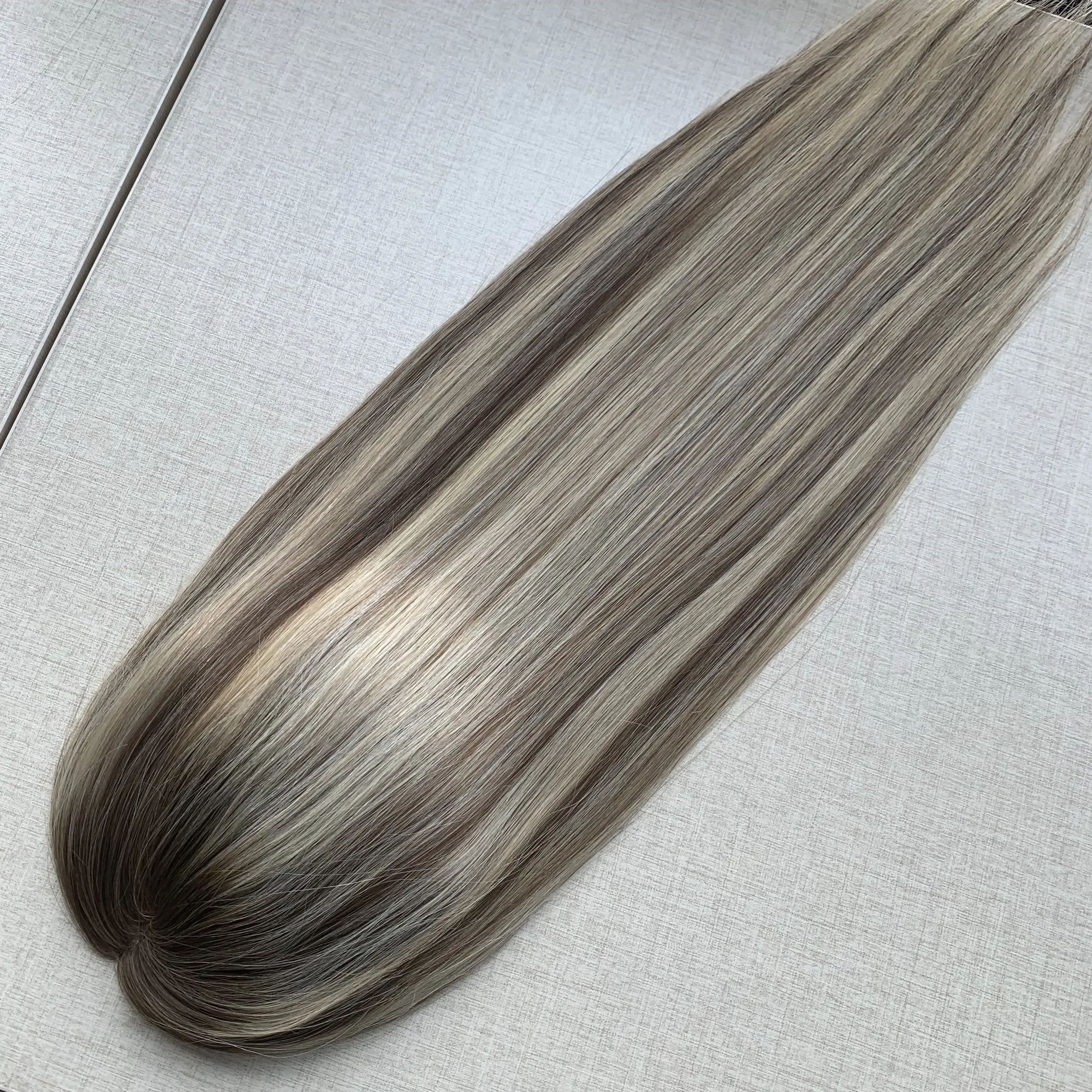 STOCK Hot Selling Balayage Color Monofilament Base Hair Toppers Mono Lace Hair Pieces For Thinning Hair Women