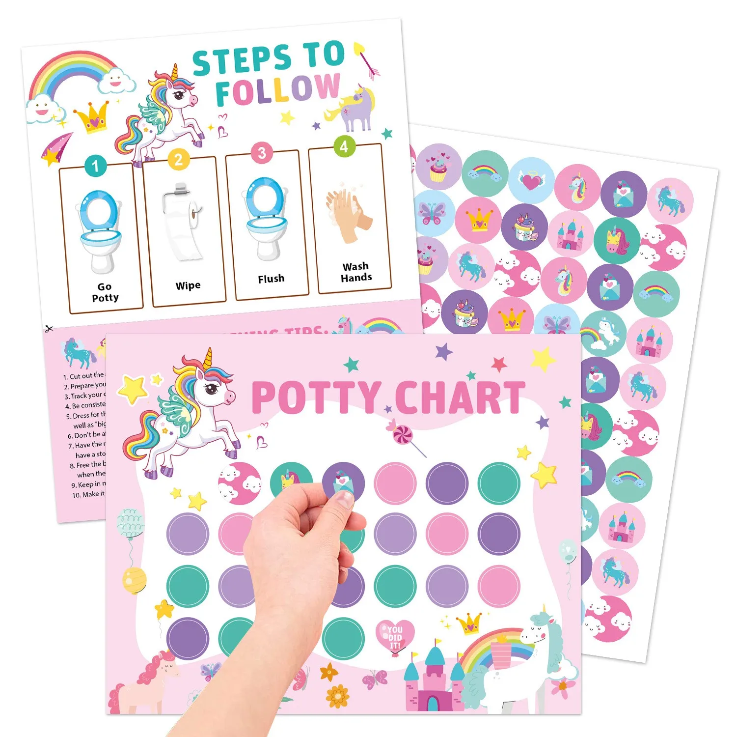 Potty Training Chart Construction Toilet Training Reward Chart with Stickers Boys Girls Toddler Potty Training for School Home