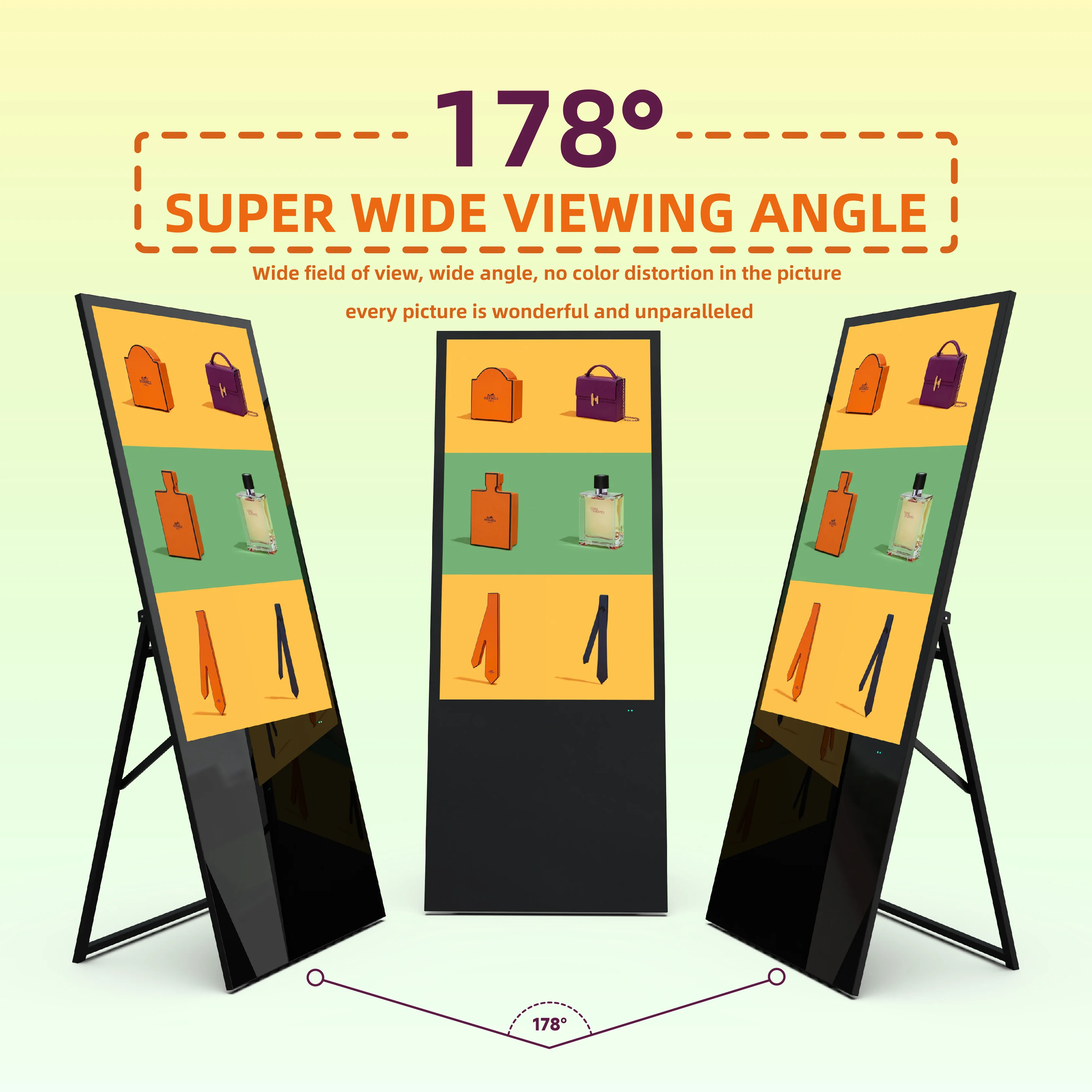4K FHD 43 Inches Android System Indoor Vertical Touch Screen WiFi USB LCD Display Independent Digital Poster Advertising Player