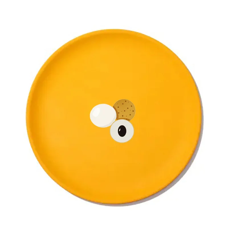7Inch Party plates bamboo fiber no plastic eco friendly reusable colorful food unbreakable dishes plates