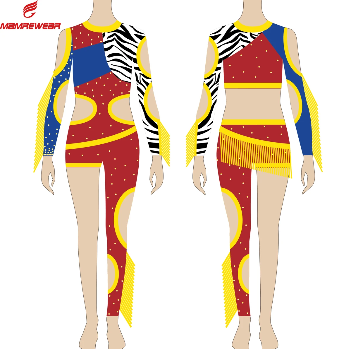 Majorette Cheerleading Jersey Majorette Dance Costumes Girls Uniformes Custom Fringe Majorette uniforms