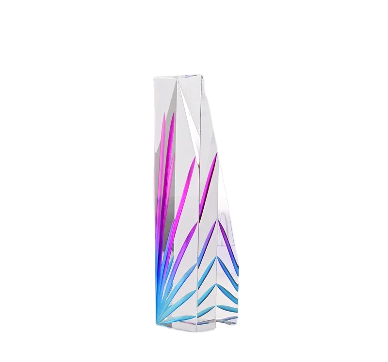 Jadevertu LOW MOQ Customized Logo Folk Art pink crystal trophy awards medals & plaques gifts high end trophy czech craft