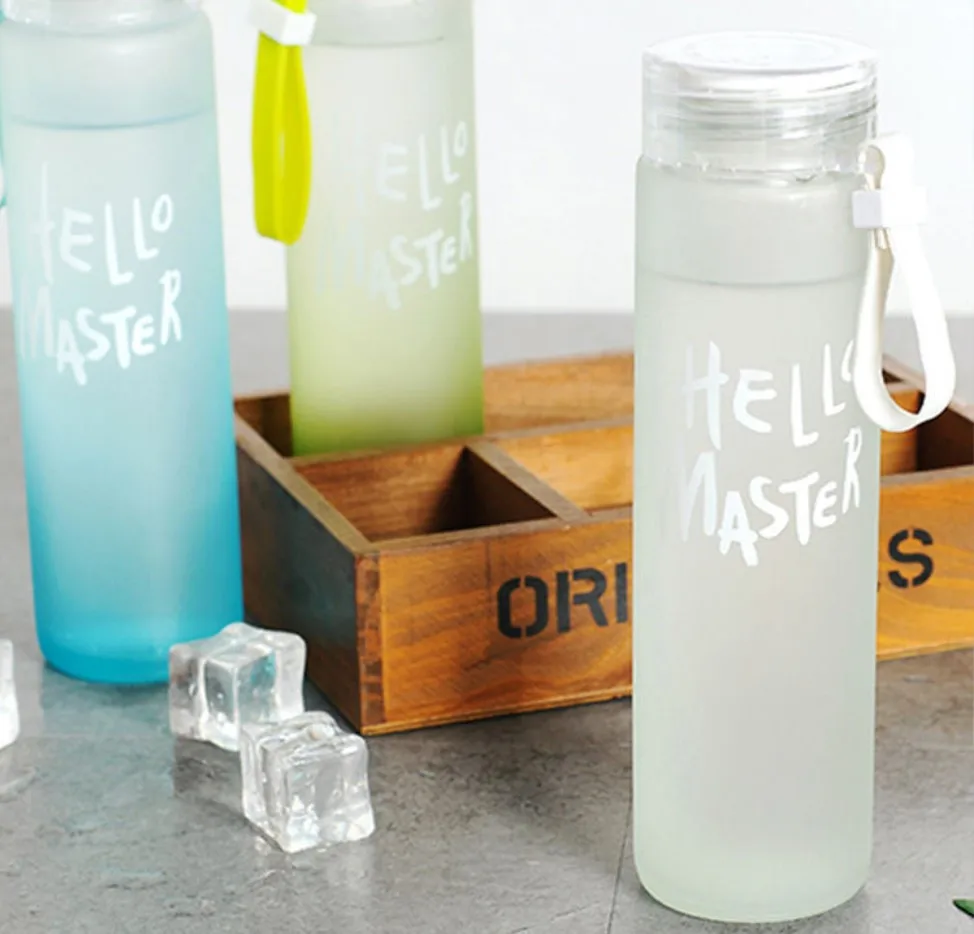 2024 Gradient Multicolor Frosted Glass Water Cup minimalist design sustainable sports water cup