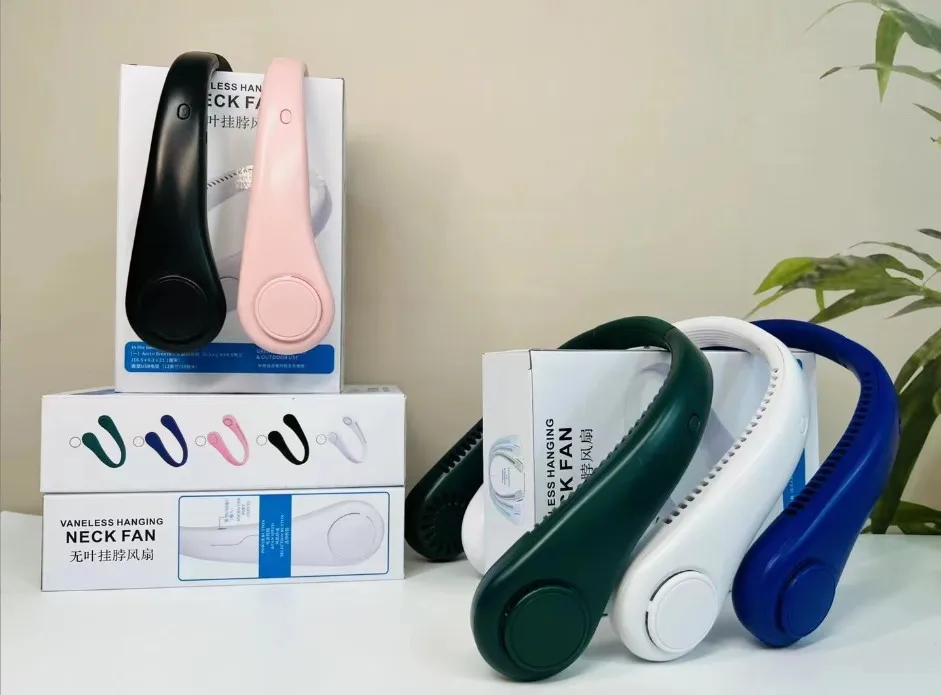 Portable Neck Fan,Hands Free Bladeless Fan 3 Speeds Adjustment Rechargeable USB Powered Neck Fan for Outdoor Indoor