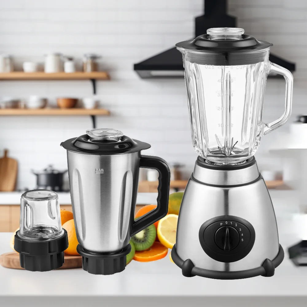 Y67 Electric 2 in 1 Blender 1.5L Glass/Stainless Steel Jar Multifunction Mixer Meat Mincer