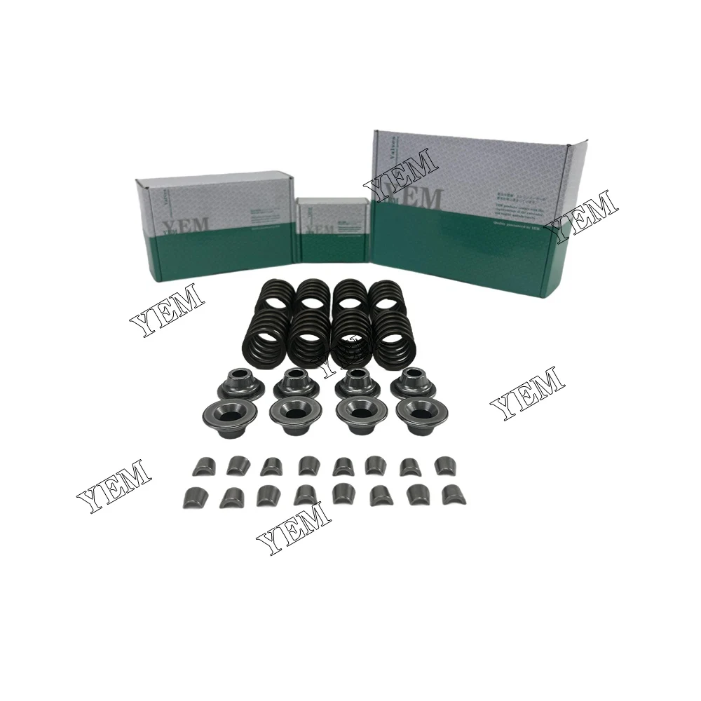 4JG2 Valve Spring Kit Spring Seat & Retainer For Isuzu Tractor Excavator Mowers Engine Repair Parts For Isuzu Valve Train Kit