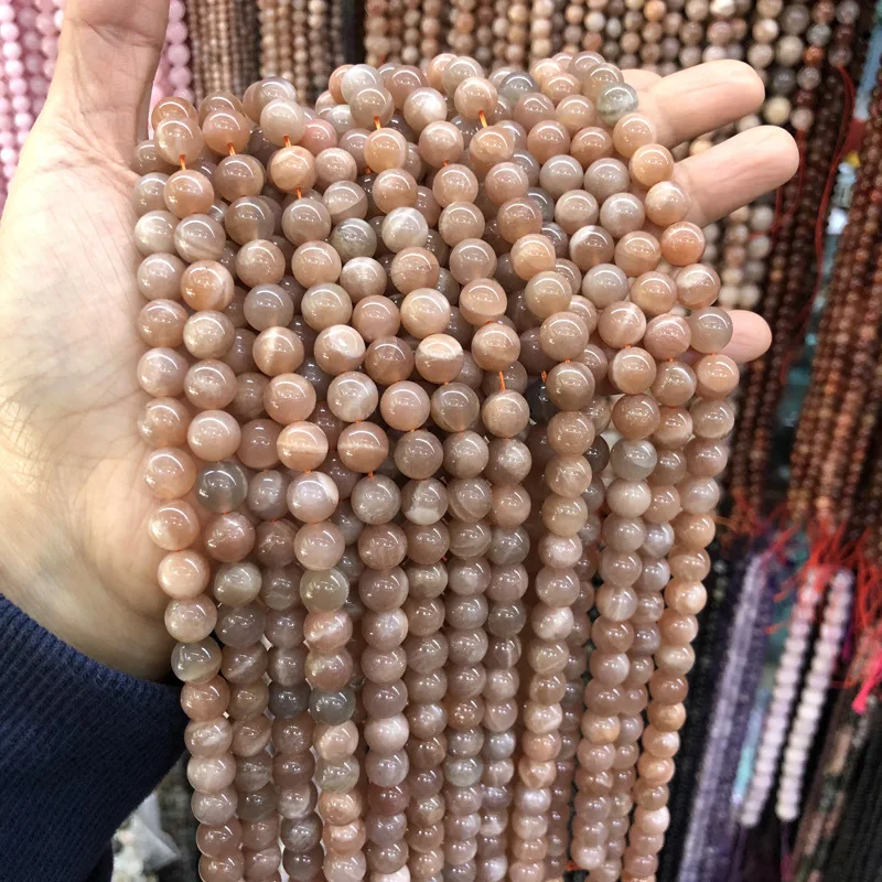 Натуральные высококачественные бусины из драгоценных камней Sunstone пряди агат хрустальные для изготовления ювелирных