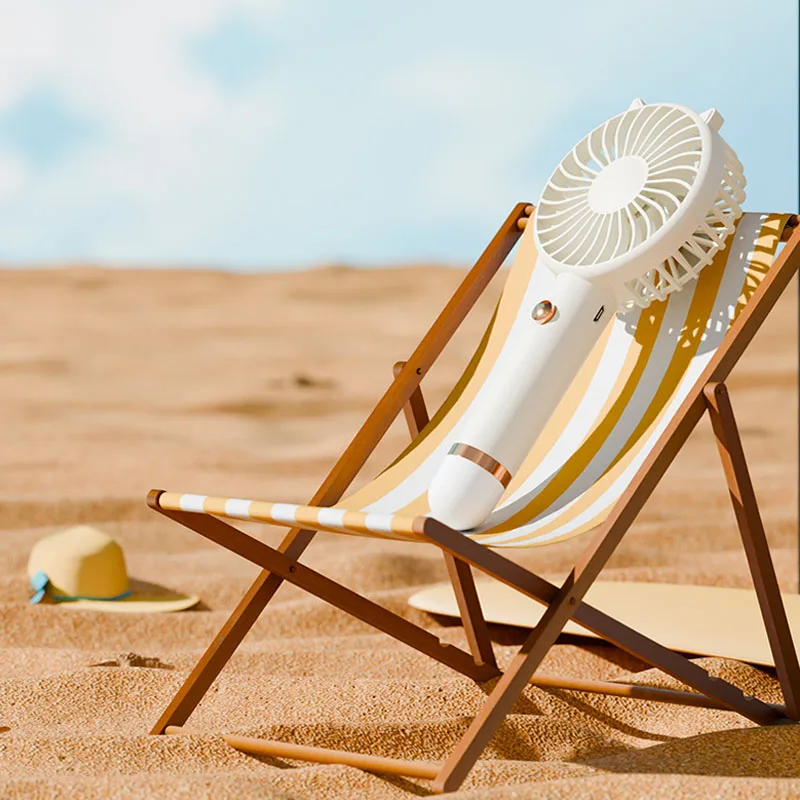 Mini Fan Daisy Portable Fan USB Rechargeable Flash Cooling Handheld Fan One Speed Pocket Ventilador with LED Night Light