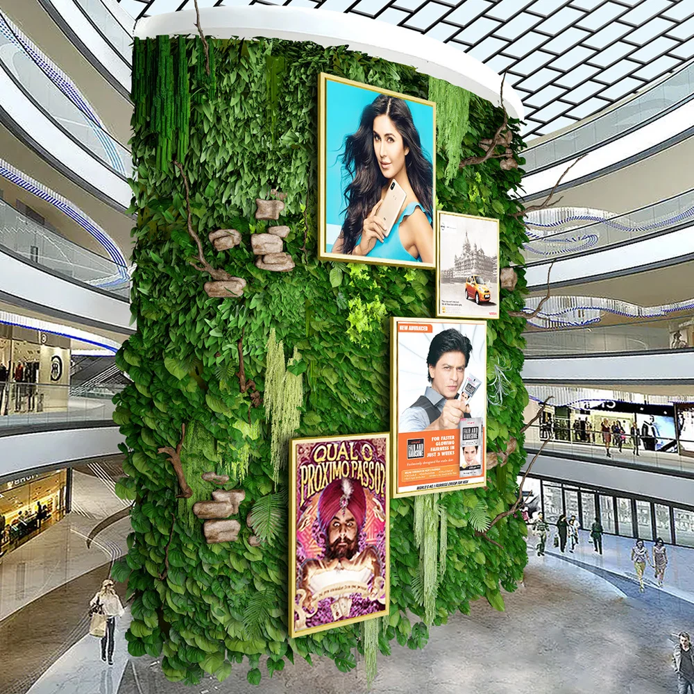 Design free artificial plant market artificial wall plants big size wall design custom artificial grass for mall