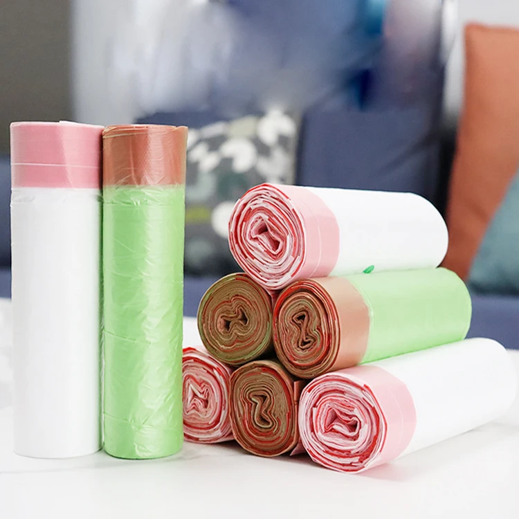 Biodegradable drawstring plastic 13gallon trash (garbage) bag pbat pla rubbish bag roll wholesale compostable trash bags