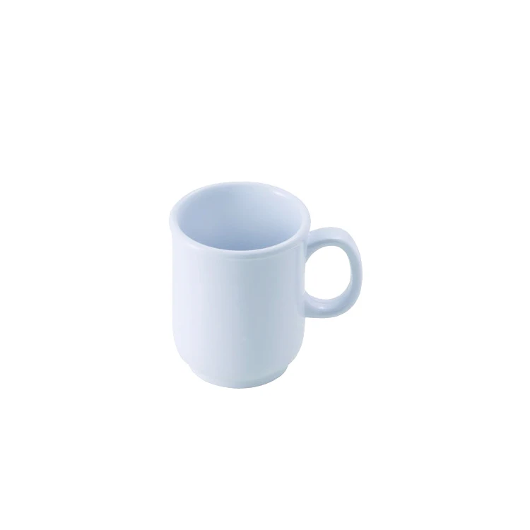 Solid color Drinkware plastic 8 oz. sand bulbous mug coffee tea plastic mug melamine mug with handle
