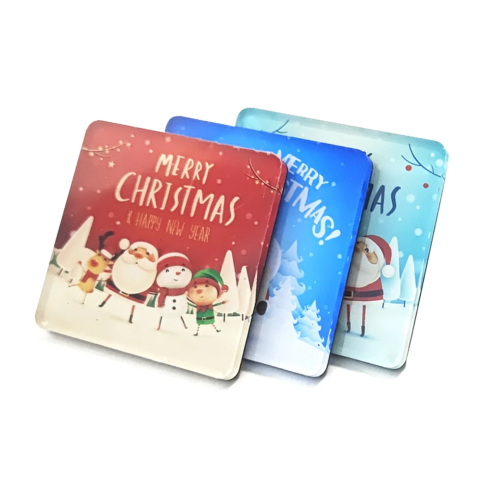 Made in China 3D Landscape Photo Cartoon Animation Square Magnetic Fridge Magnets Christmas Gifts square refrigerator magnet