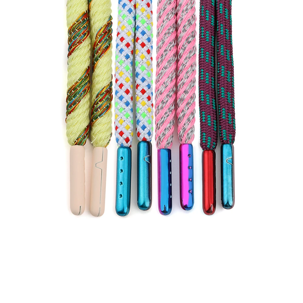 Metal shoelace aglets accessories factory maker shinny silver 4mm shoe lace cord metal head aglet tip