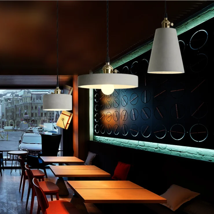 Industrial E27 Indoor House Modern Hanging Lighting Concrete Contemporary American Canada Italy Mini Chandelier Pendant Light Nodic Light