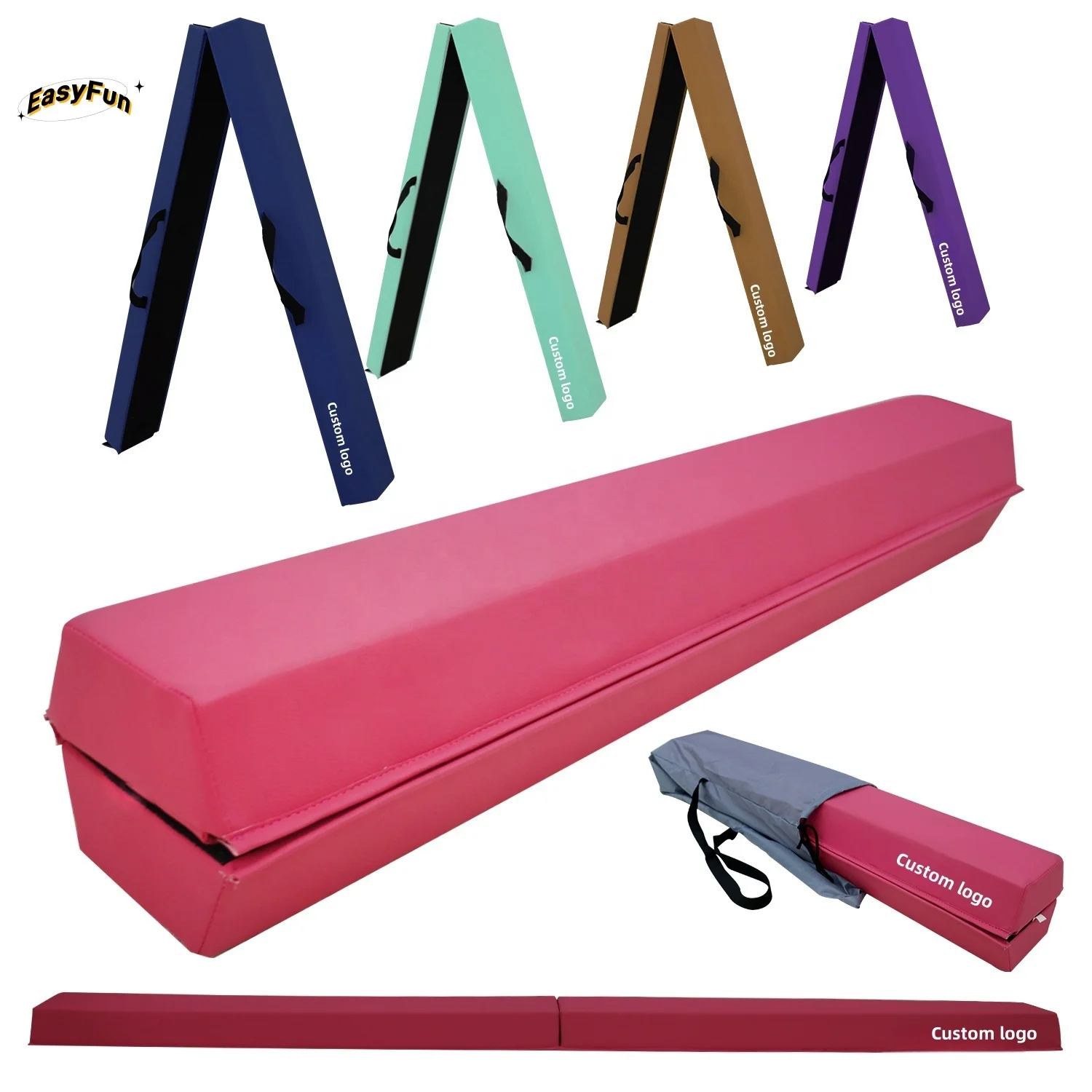 8FT High Density Folding Foam EVA Balance Beam Gymnastics Equipment for Kids Bodybuilding Competition Use in stock