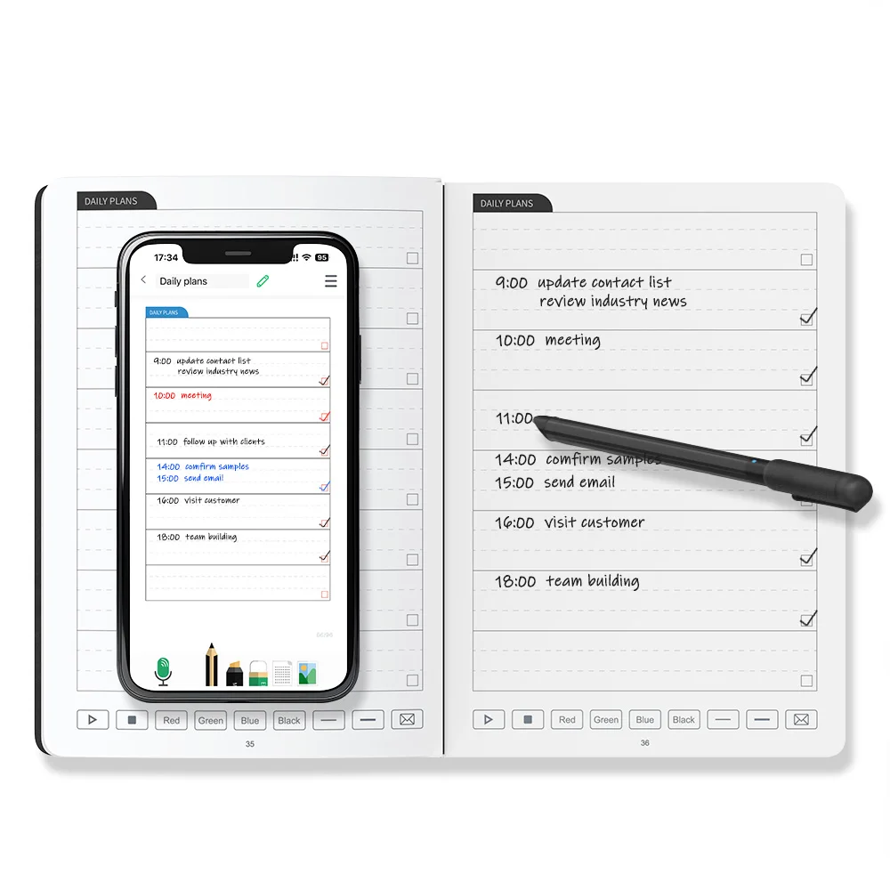 Подарочный набор NEWYES цифровой планировщик расписание повестки дня Электронная цифровая ручка для записи смарт-ноутбук с облачным приложением
