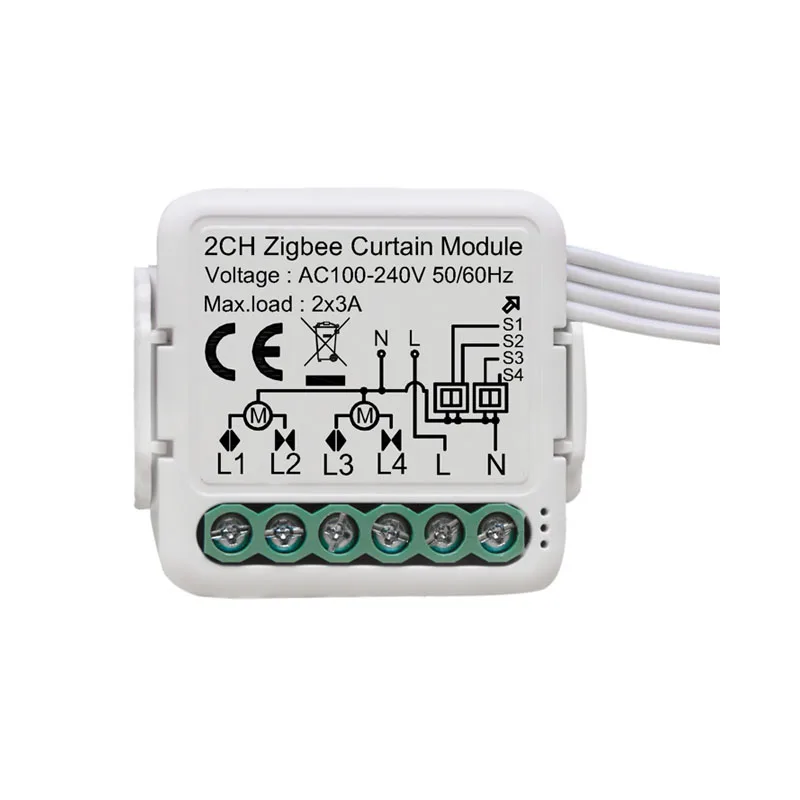 tuya zigbee smart 1CH 2CH shutter blind curtain module work with alexa google home and IFTTT