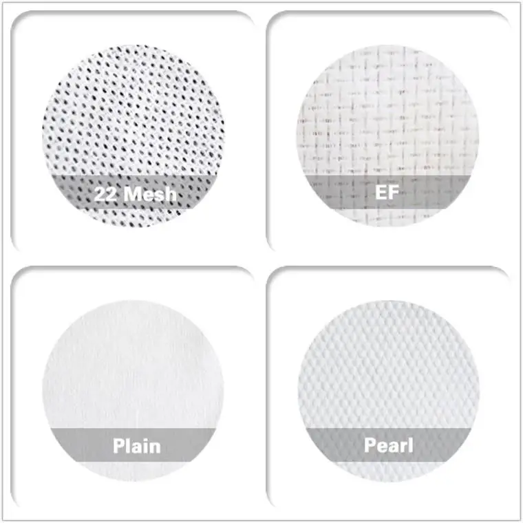 35gsm-90gsm 50%polyester 50%woodpulp Spunlace Nonwoven Parallel Cross Emboss Spunlace Nonwoven  Fabric Factory