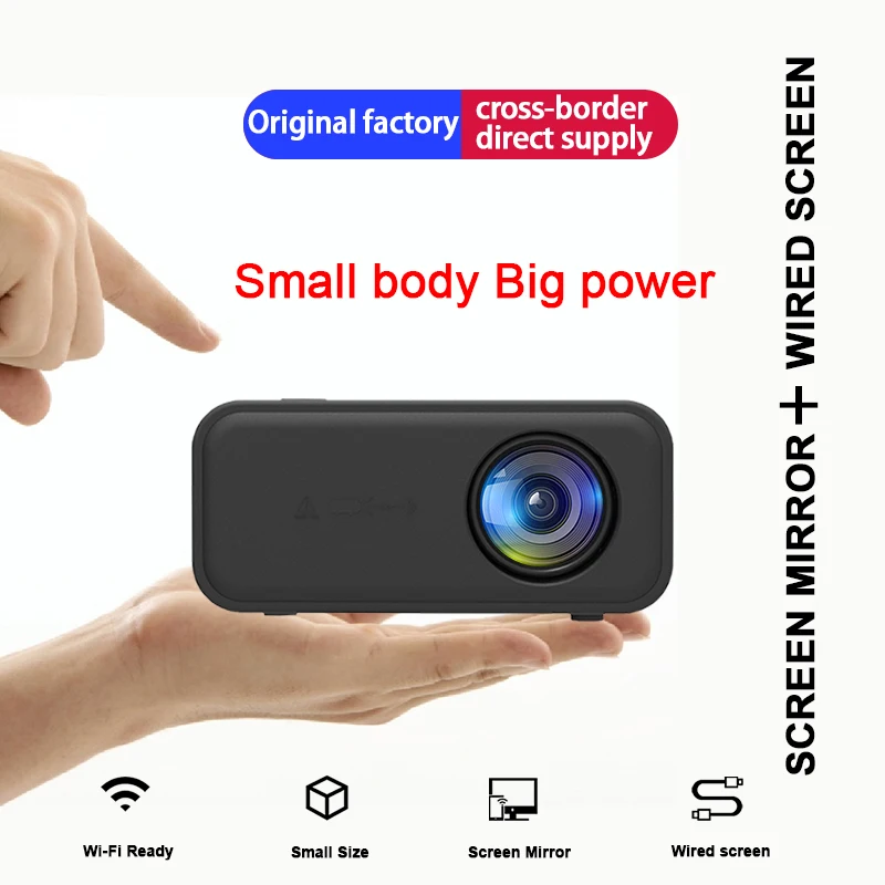 2023 New YT300 WIFI Wired Multiscreen Mirror Home 100 inch 24 ANSI Lumen 4:3/16:9 LED Pocket Beamer Mini Portable Projector