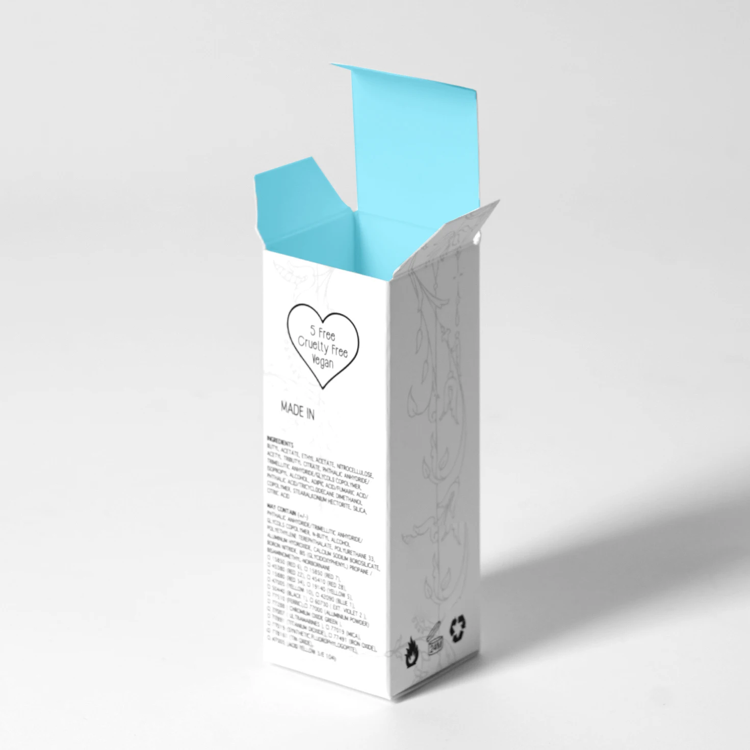 Custom Double Side Print Cosmetic Boxes 30ml Glass Essential Oil Dropper Bottle Paper Box Packaging With Logo