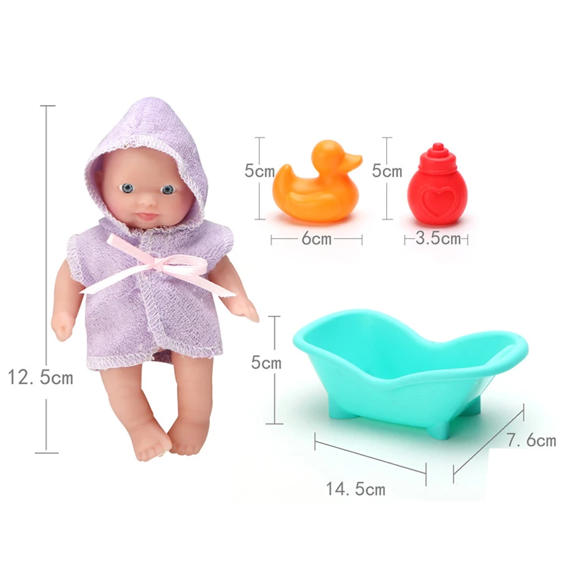 Cheap 5 Inch Baby Doll Reborn Silicone For mini bebe reborn de silicone for Newborn with rocking horse