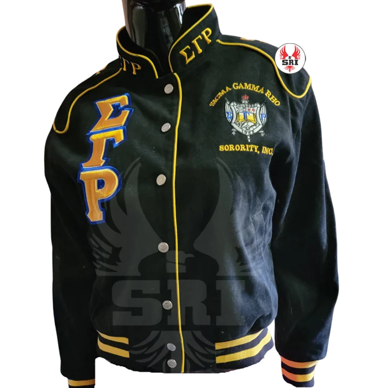 Sigma Gamma Rho Soror Embroidery Women Twill Racing Jacket | SGRHO Sorority Embroidered Ladies Customized Racing Jacket