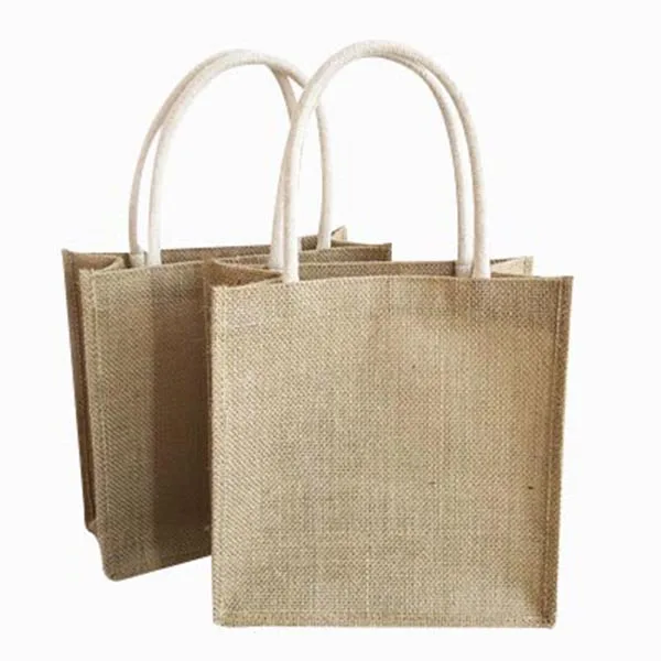 Custom Logo Big Capacity Burlap Tote Bags Flax Handbag Clothes Packaging Hemp Bag Eco friendly Linen Jute Shopping Bags