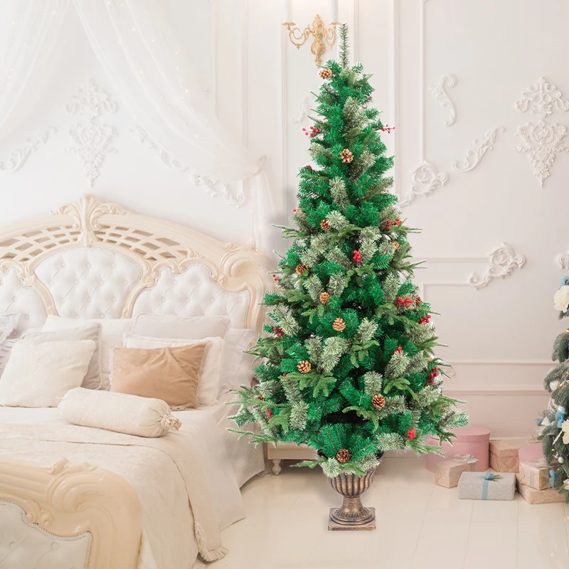 Pre-lit Artificial Full Down Sweeping Green Douglas Fir White Lights Including Stand Christmas Tree
