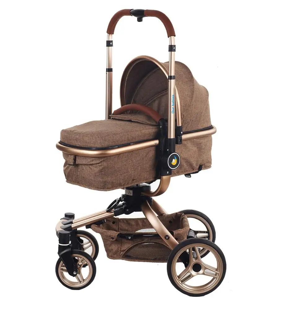 
Baby Stroller 3 In 1 Luxury High Landscape Travel System Baby Pram 360 Rotation Pushchair with Bassinet and Car Seat 