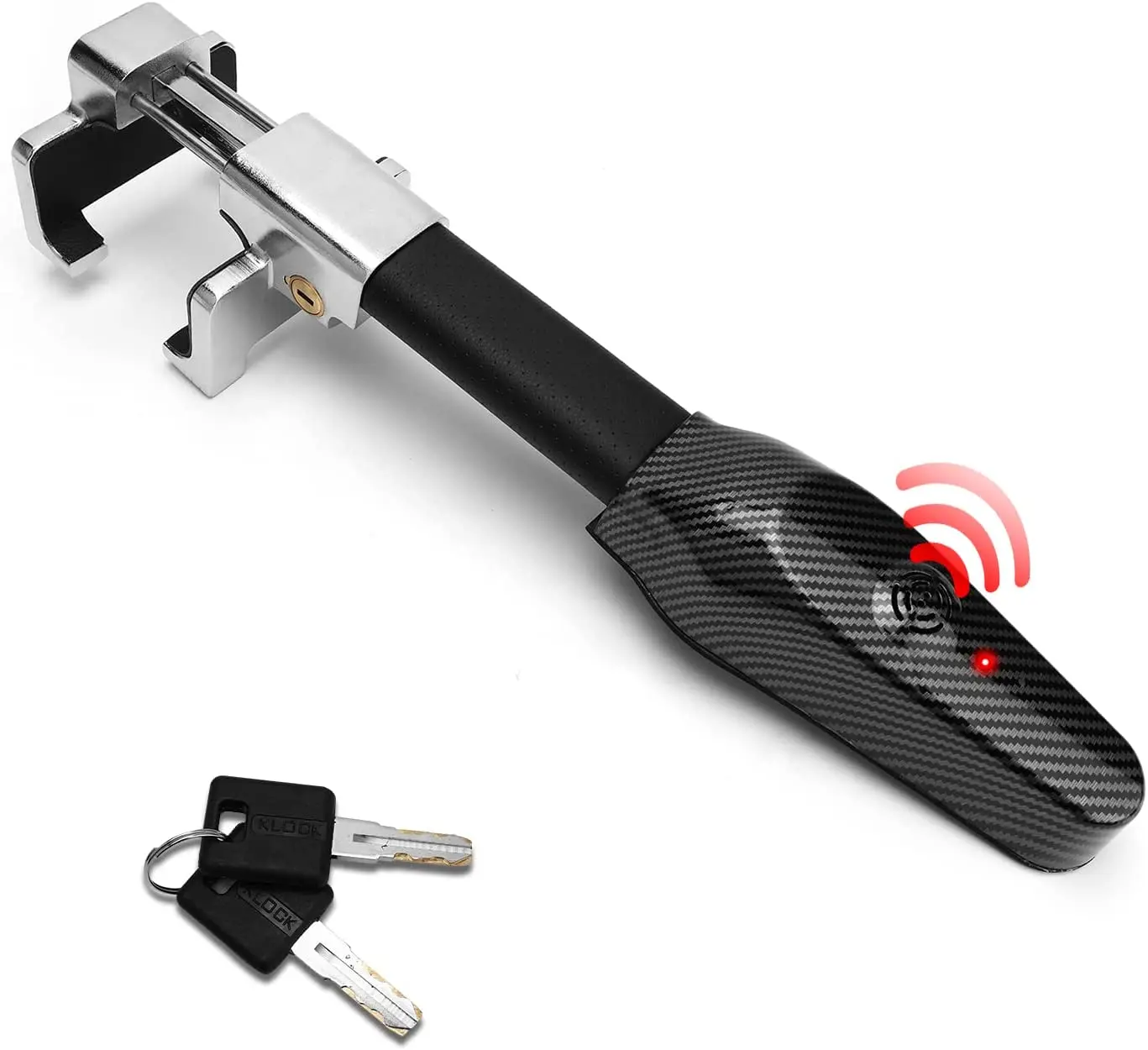 Zhenzhi Auto Steering Wheel Lock with Alarm Professional Vehicle T-Shape Adjustable Locking Car Theft Safety Alarm Lock