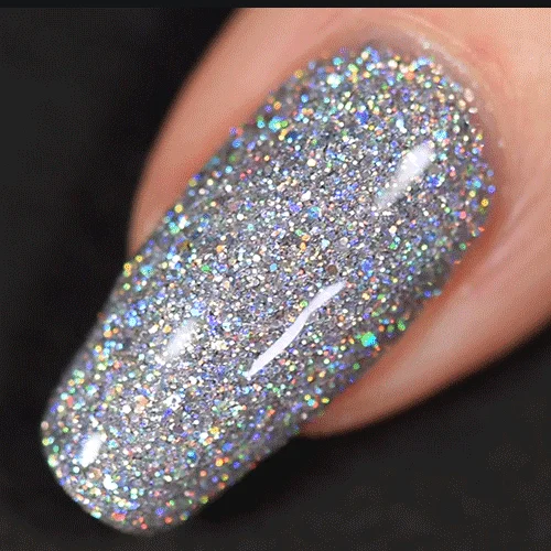 Bulk Wholesale PET Eco-friendly Fine Chunky Pure Silver Glitter Powder in Shaker For Craft Decorations Nail Art