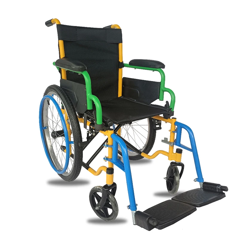 Pink Hospital Rollator Handbike for Child Kids Travel Wheelchair Transfer Armrest for Stairs