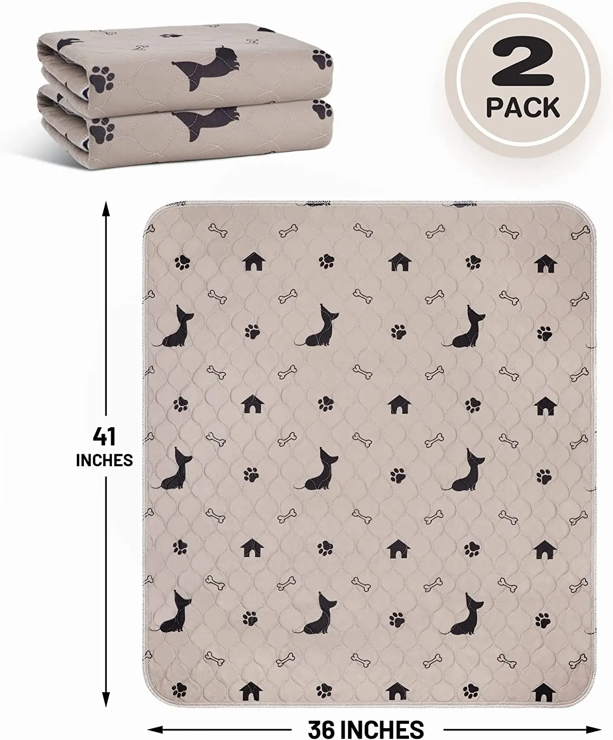 Augenstern Dog Pee Pads Reusable Puppy Pads Non Slip Resistant Pet Crate Mat  Absorbs Urine dog toilet mat