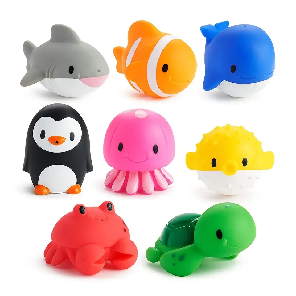 Hot Sale Bulk Baby Bath Set Toy Cute Novelty Children Cartoon Animal Bathtub Toy