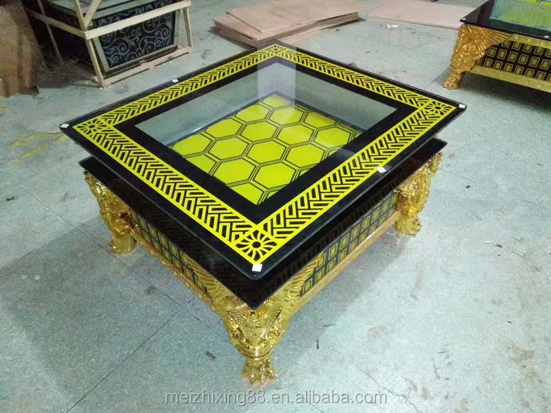 
factory direct sell KTV creative tea table European style mass selling box tempered glass table glows 
