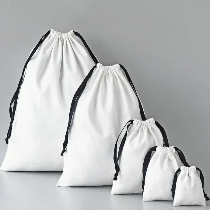 Wholesale 8oz fabric Canvas Cotton Drawstring pouch Bags for jewelry packaging