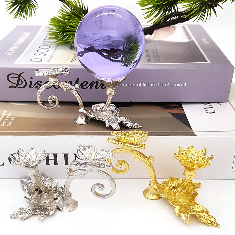 Zinc Alloy Metal Crystal Ball Holder Glass Holder Ball Rack Home Tabletop Ornament Arts Crafts Gift Crystal Sphere Stand