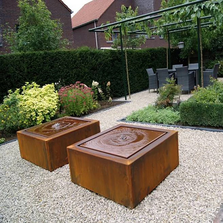 
Outdoor Garden Backyard Decoration Corten Steel Water Fountain Wall Waterfall 