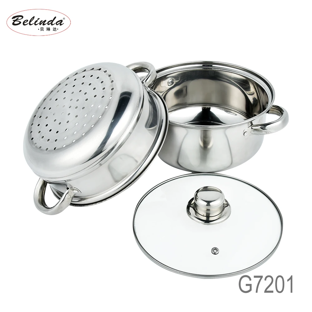 20cm Russia popular stainless steel multifunction steamer pot with capsuled bottom