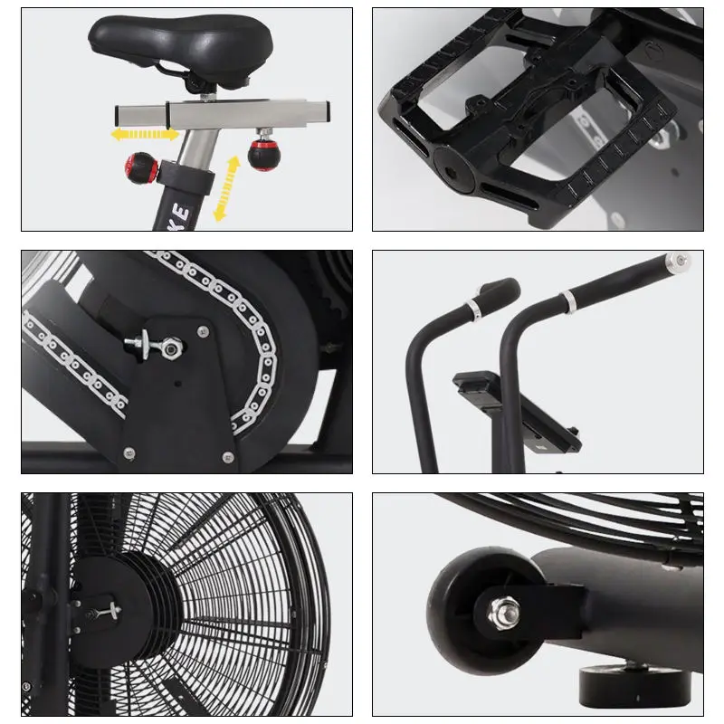 MKAS Professional Air Bike Commercial Use Gym Fitness Equipment Exercise Air Bike