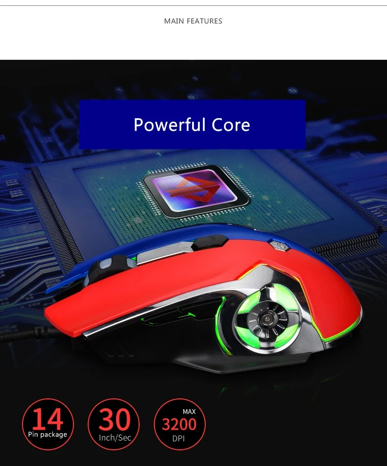  Ajazz AJ120 эргономичная Проводная игровая мышь RGB с подсветкой 6-клавишной программируемой и боковой кнопкой шкива для PUBG