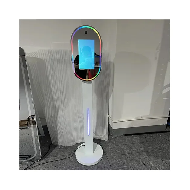 Led Ring Light Social Media Mirror Photo Booth Covers for Wedding Party Used Led Mirror Glass 360 Degree Photo Booth