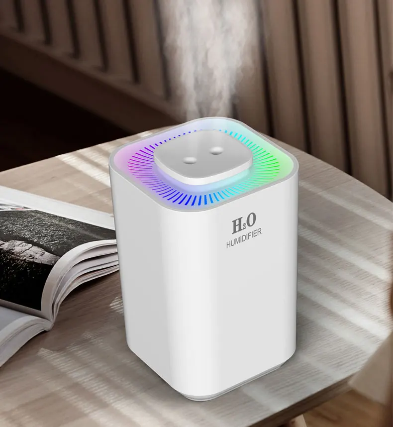 3300ML Large Capacity Double Spray USB Ultrasonic Air Humidifier Cool Mist Maker Purifier Air Humidifier With Night Light