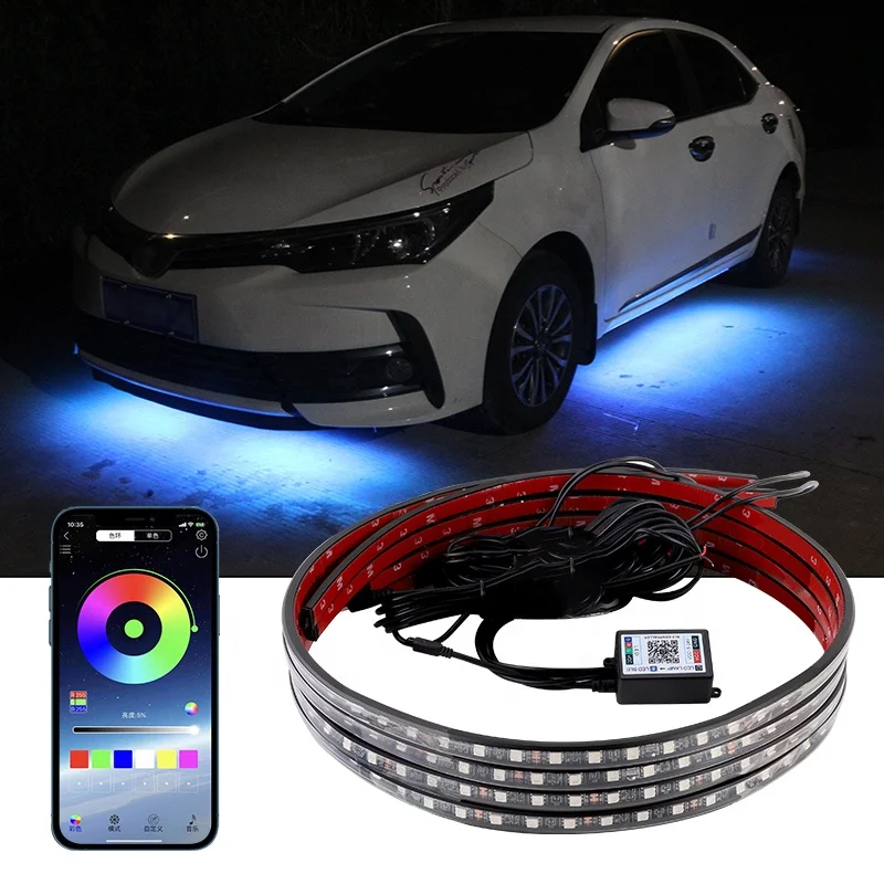 RGB 12v Car decoration Lights Led Strip Under Car Remote Control Underglow Car Led Atmosphere Light Chassis Light
