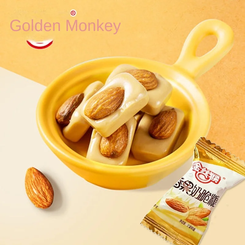 Golden Monkey Bulk Wedding Candy Almond Flavor Milk Crisp Hard Candy Snack Fruitily Packaged in Bags