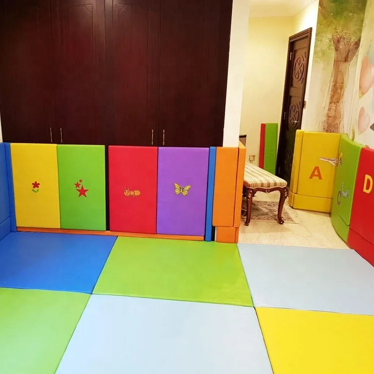 New arrival colorful kids indoor playground soft wall mat with protection