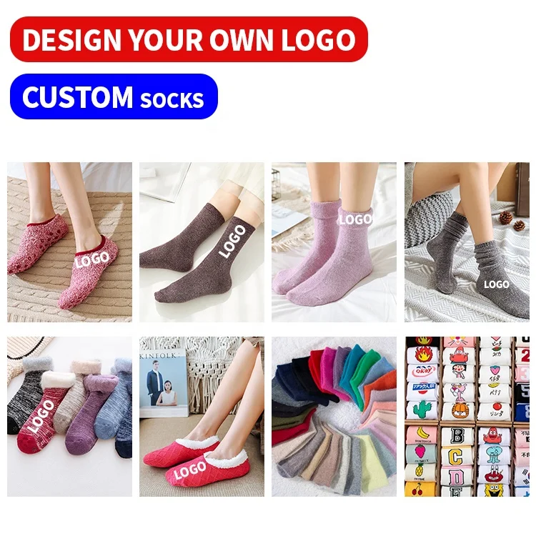 Фабрика OEM оптовая вышивка жаккардовые носки с индивидуальным логотипом