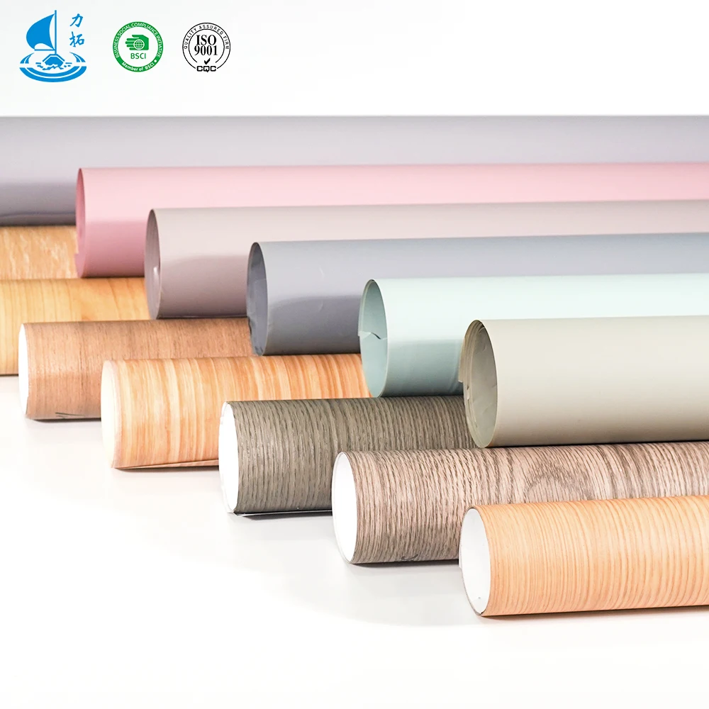 LITUO pvc vacuum film for mdf membrane furniture films home decoration pvc film
