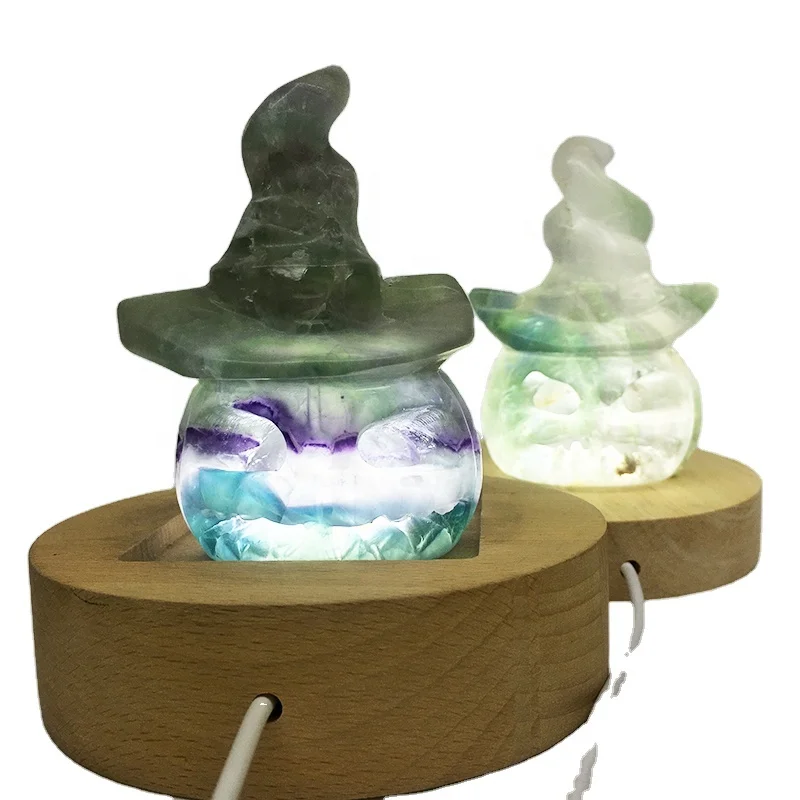 USB LED Lighting Crystal carved pumpkin candle jar lantern halloween